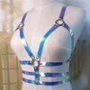 Belts Women Laser Transparent PVC Caged Bra Body Harness Belt Sexy Waist Female Holographic270m