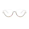 Солнцезащитные очки рамы кошачьи очки для глаз для женщин прозрачные модные бриллианты очки для Ladies Vintage Half -Frame Optical Spectacle Eyewear T2201114