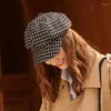 Berretti Autunno Inverno Cappelli Per Le Donne Delle Ragazze di Modo Nero Ottagonale Femminile Vintage Beret Caps Caldo Boina 2022 Casual Cappello Cap