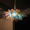 Unique Suspension Lamps Multi Color 48x24 Inches Hand Blown Glass Chandelier LED Light Luxury Art Ceiling Lighting Deluxe Chandeliers for Hotel House Decor LR1222