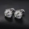 Stud 9mm 3CT Earrings For Women Men Fine Jewlery 925 Sterling Silver Shining Wedding Engagement Ear Jewelry Girl Gift 221119