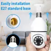 A6 E27 BULB Wireless WiFi Surveillance Camera Night Vision Full Color Automatisch menselijk tracking Panoramische indoor beveiligingsmonitor