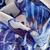 الفساتين غير الرسمية Maxi Dress Women Batwing Sleeve Blue and White Porcelain Printing Bohemian Facal Fashion Designer Summer Faldas 213g