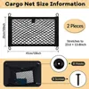 Car Organizer 2Pcs 45X25CM Trunk Net Pocket Cargo Storage Bag Interior Suitable For Trucks Cars SUVs Boats