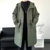 Vestes pour hommes Trench Coat Mens Mode Pardessus Casual Slim Fit Solide Long Mâle Coupe-Vent Outwear Homme 221121