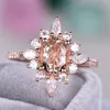 Solitaire Bague Designer Or Rose Bagues De Fiançailles pour Femmes Rose Couleur AAA Zircon De Luxe Bijoux De Mariage Cadeau Fête En Gros 221119