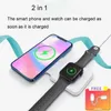 İPhone Apple Duo Şarj Cihazı için Hızlı Şarj Manyetik Şarj Cihazları Katlanabilir Kablosuz Manyetik Magsafing 2 In1 12 13 Pro Max Mini 15W Qi Watch 7 6 SE