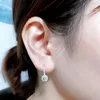 Dangle Earrings 14K AU585 로즈 골드 여성 스터드 Moissanite 다이아몬드 라운드 웨딩 파티 약혼 기념일 기념일 트렌디 로맨틱