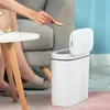 Waste Bins 14L White Smart Sensor Trash Can Automatic Induction Kitchen Bathroom Living Room Garbage Narrow Toilet with Lid 221119