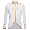 Nya herrjackor Mens Gold broderade domstol Prince Stylish Sackjacka Märke Slim Fit Steampunk Gothic Vintage Uniform Costume Chaquetas Hombre 221121