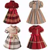 Baby Girls Dresses Designer Dress Kids Clothing Lapel College Wind Bowknot Short Sleeve Pleated Polo Shirt Skirt Children Casual Clothes