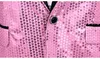 Ternos masculinos Blazers Blazers Pink Lantejão One Button Dress Brand NightClub Prom Men Ter Suit Casamento Cantor Cantor Bowtie Incluir 221121