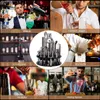 Bicchieri da vino Kit da barista Cocktail Shaker Set con supporto rotante in acrilico per bevande miste Strumenti da bar Martini Acciaio inossidabile Regalo perfetto 221121