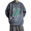 Męskie swetry zimowe pulovery solidne wzorzyste swobodne luźne skoczek grube polarowe młodzież odzież wierzchnia Hongkong Sweter 221121