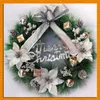 Juldekorationer 40 cm Bowknot Garland Wreath Shopping Mall El Window Pendant Decorative Door Hanging