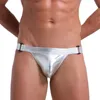 Sous-pants Men's Underwear Jockstrap Mens Thongs G Strings Snake Skin pu Leather Men sexy Men érotique Homme