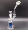 Braço de árvore Perc Blue Glass Bong Hookahs Dab Rig Lollipop Design com 14mm Feminino Joint Smoking Pipes