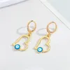 Boucles d'oreilles créoles mauvais œil métal turc œil chanceux coeur creux étoile lune cercle géométrique boucles d'oreilles pendantes