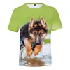 Erkek Tişörtleri Erkekler/Kadın Tshirt 3d Baskı Alman Çoban Köpek Gömlek Zeki Hayvan T-Shirts Kısa Kollu Cosplay Street Giyim