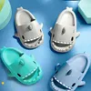 Unsiex Flip Flops Indoor Slides Fashion Cartoon Shark Shape Soft Sole Slippers Platform Bathroom Cloud Sandal Nonslip Men J220716