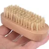 Brosse à ongles en bois Brosse de massage en poils de sanglier Double face Forme ovale Brosse à ongles Nettoyage Petites brosses de spa 1121