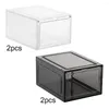 Clothing Storage Shoe Box Stackable Organizer Magnetic Closure High-top Shoes Clear Panel For Garage Dorm Entryway Display Case