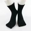 Calcetines para hombres Hombres Algodón Color puro Absorción de sudor Casual Desodorante deportivo Estilo transpirable Cinco dedos