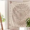 Tapestries Tapestry Mandala Hippie Bohemian Wall Hanging Flower Decor For Living Room Bedroom 145X145Cm Drop Delivery Home Garden Dhyti