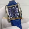 Con scatola originale di dimensioni medie orologi automatici 35 mm per donne maschi WSTA0010 Blue quadrante inossidabile cinghia in pelle inossidabile cinghia retro trasparente orologi meccanici