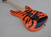 Orange 6 Strings Electric Guitar with Special Sticker Maple Fretboard Can be Customized