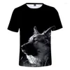 Herr t-skjortor män/kvinnor t-shirt 3d tryck tyska herde hundskjorta smarta djur t-shirts kort ärm cosplay streetwear