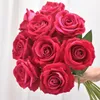Flanel Rose realistische kunstmatige rozen bloemen voor Valentijnsdag bruiloft Bridal Shower Home Garden Decoraties Groothandel EE