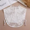 Noeuds papillon femmes élégantes broderie dentelle creuse fleur décolleté dame basique faux col détachable faux pull revers chemisier hauts