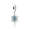 Sparkling Snowflake Dangle Charm Real Sterling Silver with Original Box for Pandora Bangle Snake Chain Women Girls Jewelry Making Accessories Charms