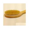 Brosses de bain Éponges Épurateurs Poils naturels Peau sèche Exfoliation Brosse Fl Body Detox Combat Cellite Outil Drop Livraison Accueil Gar Dhlk7