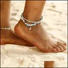 Anklets Conch Starfish Mizhu Beach Turtle Pendant Anklet Lady Romantic Sweet Big Anklets Bracelet Drop Delivery Jewelry Dhjc1