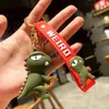 Keychains Cute Cartoon PVC Soft Plastic tredimensionell docka bilväska Pendant Keyring Creative Fierce Little Dinosaur Keychain Jewelry T220909