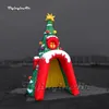 Grande casa sull'albero di Natale gonfiabile all'aperto con ornamenti tenda a cupola Airblown verde per la decorazione del giardino e dell'iarda