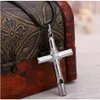 10pcs Men Women Whistle Titanium Steel Cross Pendant Necklace with Leather Rope fashion jewelry necklace 201014281L3049017