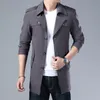 Chaquetas para hombres Primavera Otoño Hombres Trenchcoat Boutique Botones Moda Masculina Larga Trench Hombres Khaki Black Business Chaqueta Abrigos Tallas grandes 6XLM 221121