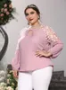 Tshirt da donna taglie forti Toleen Autorizzazione Prezzo Outfit Donne grandi taglie forti Topce di grandi dimensioni Tshirt a maniche lunghe rosa abiti eleganti 221121 221121