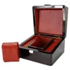 Oglądaj pudełka luksusowe czarne pojedyncze gniazdo drewniane pudełko na malowanie pudełka turystyczna biżuteria podróżna 17x15x10cm