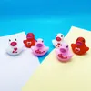 Love Heart Printed Bathing ducks Toy Animals Colorful Soft Float Squeeze Sound Squeaky Bath Toys Classic Rubber Duck Plastic Bathroom Swimming Toy Gifts