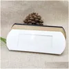 Gift Wrap Gift Wrap Pillow Window Box 16x7x2.4cm Brown White Black Cardboard med Clear PVC för Proucts Gift Drop Delivery Home Gar Dhetn