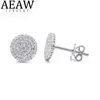Stud AEAW Küpe Kadınlar için Trend Tolding 10K Altın Çiçek Ayar Mossanit Diamond Gems Düğün Takı 221119