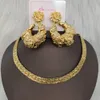 Hochzeit Schmuck Sets Dubai Gold Farbe für Frauen Punk Kette Halskette und Ohrringe 2PCS Afrikanische Hochzeiten Party Braut Geschenke 221119