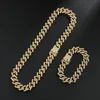 US7 Iced Out 15mm Miami chaîne à maillons cubains 18 20 24 30 collier strass Bling Hip Hop colliers pour hommes femmes bijoux cadeaux T20089925744