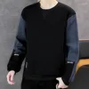 Camisetas de manga larga para hombre, camiseta holgada informal de cuello redondo para primavera y otoño, ropa para hombre, camisa de gran tamaño