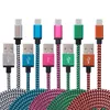 Snabbladdningstyp-C USB-kablar till C Laddningsadapter Datalinje Sync flätan Android Micro V8-kabel 3ft 6ft Snake Nylon Cirkulär flätad kabel