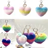 مصمم سلسلة مفاتيح قوس قزح قوس قزح Peach Heart Keychain Party لصالح ملحقات سيارة Love Love Multicolor DE946